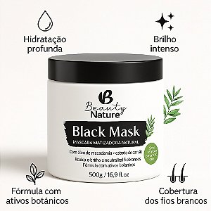 Beauty Nature Máscara Black Hidratante Matizadora para Cabelos Pretos Sem Sulfatos 500g