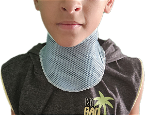 Lenço Telado Protetor De Traqueostomia Infantil  Azul Bebe