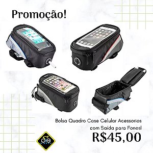 Bolsa Quadro Case Celular Acessórios Bike, com Saída para Fone