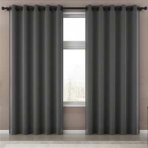 Cortina 2,00cmX1,80cm Blackout 70% em Tecido Cor Cinza Sala e Quarto