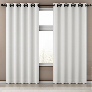 Cortina 2,00cmX1,80cm Blackout 70% em Tecido Branco Sala e Quarto