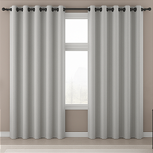 Cortina 2,00cmX1,80cm Blackout 70% em Tecido Prata Sala e Quarto
