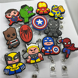 Porta Crachá Retrátil Personalizado - Super Heróis Marvel - Vingadores