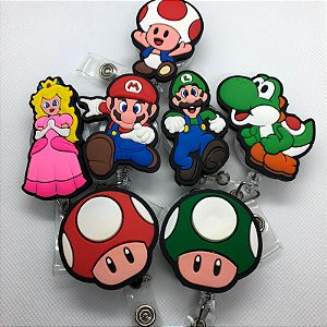 Porta Crachá Retrátil - Super Mario Bross e Luigi