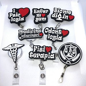 Porta Crachá Retrátil Personalizado | Profissões Faculdade Universitário