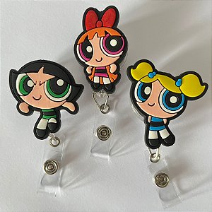 Porta Crachá Retrátil Personalizado - Meninas Super Poderosas - 1 Unidade