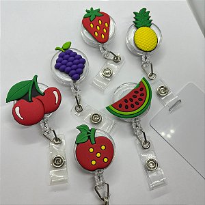 Porta Crachá Retrátil Personalizado - Frutas Nutricionista