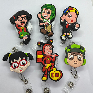 Porta Crachá Retrátil Personalizado - Chaves, Chiquinha, Kiko, Seu Madruga