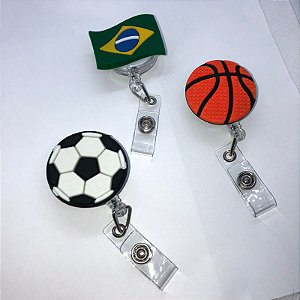 Porta Crachá Retrátil Personalizado - Copa Futebol Brasil