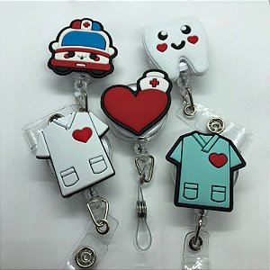 Porta Crachá Retrátil Personalizado - Dentista Área da Saúde