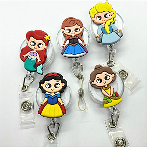 Porta Crachá Retrátil - Princesas Disney