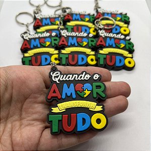 Chaveiro Emborrachado Autismo Frase Auto Relevo - 1 unidade