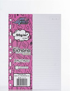 BLOCO FICHÁRIO UNIV. -BRANCO PAUTADO - 90 GRS - 80 FLS