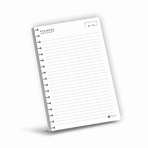 Refil para Caderno Colegial Reposicionável Pautado Branco