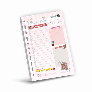 Refil para Caderno Colegial Argolado Hábitos Diários Country Cute