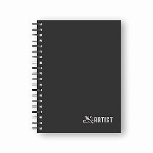 Caderno Sketchbook Universitário Capa Dura Preto Sem Pauta 1 matéria 80 folhas gramatura 90 g/m²