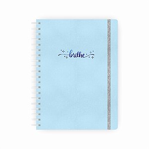 Caderno Colegial Reposicionável Brilhe Azul