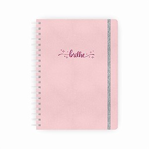 Caderno Colegial Reposicionável Brilhe Rosa