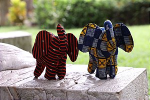 Elefante de pano africano - feito à mão