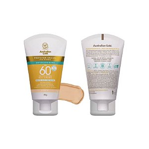 Protetor Solar Facial FPS 60 cor 01 Australian Gold 40g + Batom Revlon -  Marlene Beauty - Ampla gama de perfumes importados e produtos de beleza