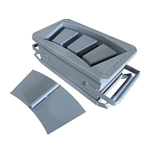 FORMA MANUAL PARA BLOCO CURVO 19X19X39CM 3 FUROS COM FUNDO