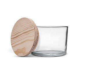 Pote De Vidro 150ml para Velas Artesanais Tampa Madeira