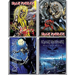 Caderno Espiral Capa Dura Universitário 10 Matérias (200 Folhas) Credeal Iron Maiden
