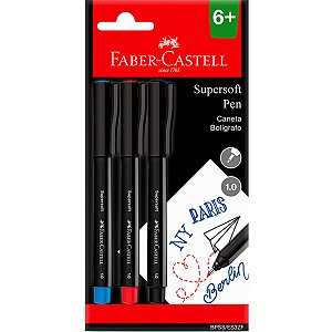 Caneta SuperSoft Pen 1.0mm Faber Castell 3 cores