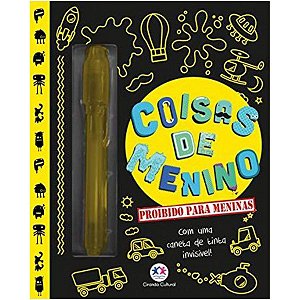 Diário Mágico Coisas de Menino - Proibido para Meninas com Caneta de tinta invisível Editora Ciranda Cultural