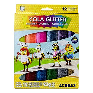 Cola Glitter Acrilex 12 Cores