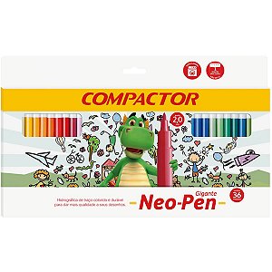 Canetinha Hidrográfica Neo Pen Gigante 36 Cores 2.0mm