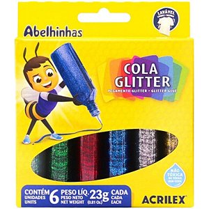 Cola Glitter Acrilex 6 Cores 23g