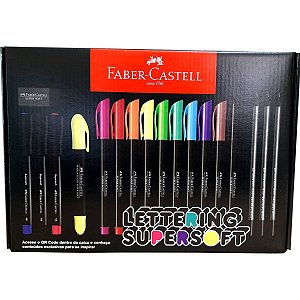 Kit Faber Castell Lettering SuperSoft 18 Itens