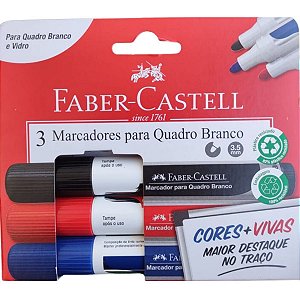 Conjunto Caneta para Quadro Branco Faber Castell 3 Cores