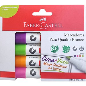 Conjunto Caneta para Quadro Branco Faber Castell 4 Cores