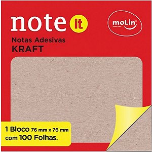Bloco Notas Adesivas Molin Kraft 76x76mm 100 Folhas