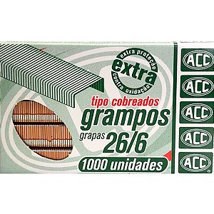 Grampo ACC 26/6 Cobreado Extra C/1000