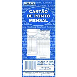 Cartão De Ponto Mensal Palha São Domingos 86x180mm 100Folhas