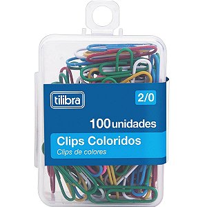 Clips Tilibra 2/0 Coloridos 100Unidades