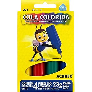 Cola Colorida Acrilex 23g 4 Cores