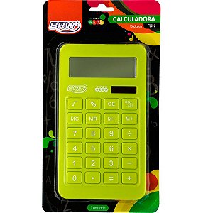 Calculadora Fun Verde Neon Brw 10 Dígitos