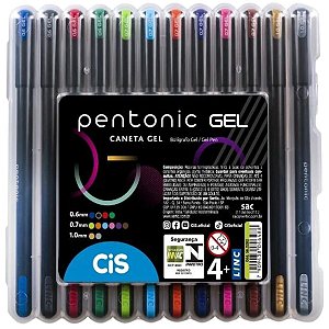 Conjunto Caneta Gel Pentonic Cis 12 Cores