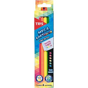 Lápis de Cor Tris Mega Soft Color Tons Neon C/6 Cores