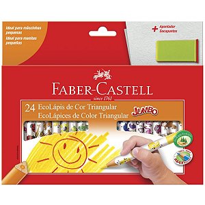 Lápis de Cor Jumbo Faber Castell 24 Cores + Apontador