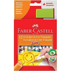 Lápis de Cor Jumbo Faber Castell 12 Cores + Apontador