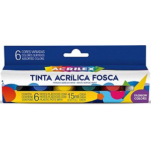 Tinta Acrílica Acrilex Fosca 15ml 6 Cores