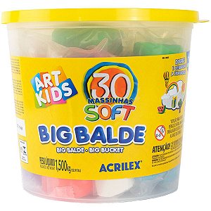 Massinhas Soft Big Balde Acrilex 1,500g 30 Pacotes