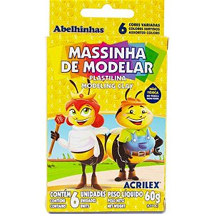 Massinha de modelar Acrilex 60g 6 Cores