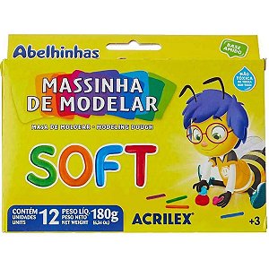 Massinhas Soft Acrilex 180g 12 Cores