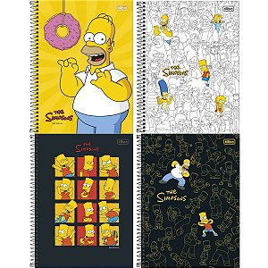 Caderno Espiral Capa Dura Universitário Simpsons Tilibra 1 Matéria 80 Folhas